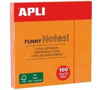 Notes Adhésives De Couleur Orange Fluo - 100 Feuilles - 75x75mm