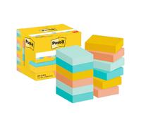 Post-it Notes autocollantes Couleurs Beach – Pack de 12 blocs, 100 feuilles/bloc, 38×51 mm