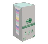 Notes repositionnables recyclées couleurs nature Post-It 76 x 76 mm - bloc de 100 feuilles