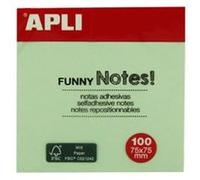 Notes repositionnables - Vert pastel - 7,5x7,5cm - Adhésif - Notes - Apli