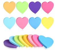 Notes Sticky 240 Feuillets Notes de 8 couleurs, Listes De Choses Forme De Coeur Auto-Adhésif Notes Adhésives Marquer et Surligner les Pages Faciles à Ecrire ré-Adhésifs pour l'école Maison Bureau