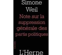 Notes sur la suppression générale des partis politiques