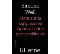 Notes sur la suppression générale des partis politiques