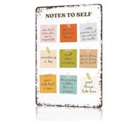 Notes To Self Gentle Reminder Metal Sign Uplifting Visual Aid for Friend Family Member Anxiety Stress Support 8 X 12 inch