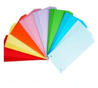 NOTEZMATE Lot de 200 intercalaires multicolores en 8 couleurs, 25 pièces par couleur, 23,7 x 10,3 cm, carton 160 g/m², avec 2 perforations pratiques, imprimables pour classeurs, pour bureau, école