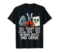 Nothing Beats 2nd Grade Rock Scissor Paper Funny School Kids T-Shirt