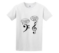 Nothing But Treble Bring Us Down Clef Note Bass Music Symbol Casual Round Neck T Shirt White M
