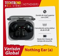 Nothing Ear (a) 45dB Cancelage actif du bruit Pilote dynamique 11 mm Jusqu'à 42,5 heures d'écoute Son de prochain niveau avec LDAC BLANC