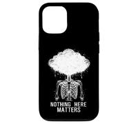Nothing Here Matters Squelette Alt Grunge Gothic Emo Coque pour iPhone 12/12 Pro