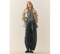 Nothing Ordinary Nothing Ordinary Black Leather Barrel Leg Trousers