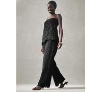 Nothing Ordinary Nothing Ordinary Black Sparkle Lace Wide Leg Trousers