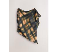 Nothing Ordinary Nothing Ordinary Brown Check Asymmetric Off The Shoulder Top