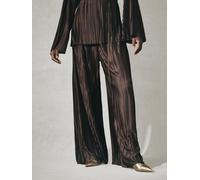 Nothing Ordinary Nothing Ordinary Chocolate Brown Plisse Wide Leg Trousers