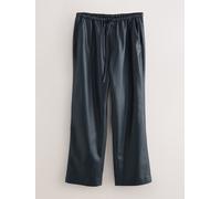 Nothing Ordinary Nothing Ordinary Navy Faux Leather Straight Leg Trousers