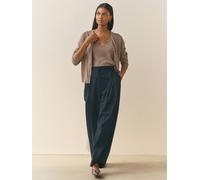 Nothing Ordinary Nothing Ordinary Navy Pinstripe Pleat Front Tailored Trousers With Wool