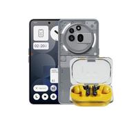 Nothing Pack Phone (3a) Pro Smartphone 12/256GB Gris + Auriculares Bluetooth Ear (a) Amarillos