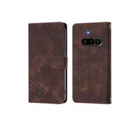 Nothing Phone Etui Pour 3a Cuir Magnétique Titulaire De La Carte Portefeuille A Rabot Marron