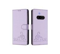 Nothing Phone Etui Pour 3a Portefeuille A Rabot RFID Chat Porte-fente Pour Carte, Violet