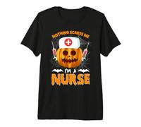 Nothing Scare Me I'm A Nurse Funny Pumpkin Halloween Costume T-Shirt Haut de Gamme