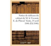 Notice De Tableaux Du Cabinet De M. Le Vicomte E. De Plinval. Vente, 14 Avril 1846