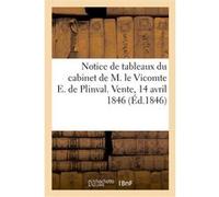 Notice de tableaux du cabinet de M. le Vicomte E. de Plinval. Vente, 14 avril 1846 Collectif (Auteur)