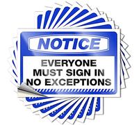 Notice Everyone Must Sign in No Exceptions Bottle Accent - Autocollant personnalisé (8 x 12 cm)