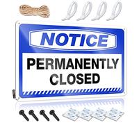 Notice Permanently Closed Decore Plush - Décoration murale en métal - Cadeau de mariage - Art mural vintage (20 x 30 cm)