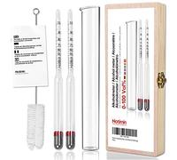 Notimin pèse alcool 2 pcs Alcoomètre 0-100 Vol% + Éprouvette graduée en verre+ Brosse (Mode d'emploi en français) pour Mesurer la Teneur en Alcool du Eau-de-Vie, Whisky, Vodka, Cognac