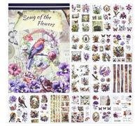 NOTIONSLAND Lot de 20 Feuilles d'Autocollants pour Scrapbooking - Plus de 100 Autocollants de Journal Esthétiques en PET avec Fournitures