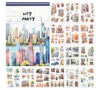 NOTIONSLAND Lot de 20 Feuilles d'Autocollants pour Scrapbooking - Plus de 100 Autocollants de Journal Esthétiques en PET pour Fournitures de Scrapbooking