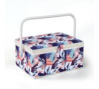 NOTIONSLAND Paniers à couture pour la maison, grande boîte à couture pour le rangement et l'organisation, panier à couture avec accessoires, cadeau pour Noël, Thanksgiving, fête des mères (géométrique