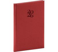 NOTIQUE Agenda 2026 environ A5 (15x21 cm), Calendrier Hebdomadaire & Calendrier Livre avec Couverture Rigide, Signet en Tissu & Anneau pour Stylo, Surface de Papier Écologique Durable (Essenza Cerise)