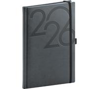 NOTIQUE Agenda 2026 environ A5 (15x21 cm), Carnet de rendez-vous avec marque-page en tissu, Planificateur hebdomadaire, Calendrier de livre, Agenda hebdomadaire à couverture rigide (Noir)