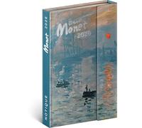 NOTIQUE Agenda 2026 - Mini agenda de poche, env. A6, avec fermeture magnétique, semainier compact, 11 x 16 cm, couverture rigide, avec aperçu mensuel (Claude Monet)