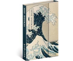 NOTIQUE Agenda semainier de poche 2025 format A6 environ avec fermeture magnétique et couverture rigide, Katsushika Hokusai (français non garanti)