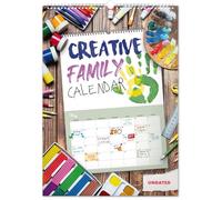 NOTIQUE Calendrier artisanal 2026 XXL - Calendrier familial DIY créatif à concevoir et colorier soi-même - Calendrier photo sans année - Calendrier créatif, calendrier mural 33x46 cm (Non daté