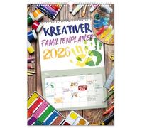 NOTIQUE Calendrier de bricolage 2026 XXL - Calendrier familial créatif à personnaliser et à colorier - Calendrier photo - Calendrier créatif mural 33 x 46 cm