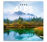 NOTIQUE Calendrier mural 2026 Alpes, brochures avec calendrier mensuel, 30 x 30 cm, 30 x 60 cm, ouvert