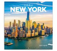 NOTIQUE Calendrier mural 2026 New York avec brochures mensuelles, 30 x 30 cm, 30 x 60 cm, ouvert