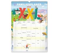 NOTIQUE Calendrier mural XXL 2026 - Planning mensuel utilisable comme planificateur familial avec 6 colonnes - Calendrier mensuel 33 x 46 cm (famille XXL)