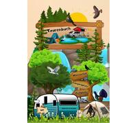 Notizbuch Wohnmobil Reisetagebuch für Wohnwagen Camper Fahrzeuge mit Vorzelt - Dachzelt Van Zelt Campingplatz Logbuch Geschenkidee Camping Tagebuch ... Sightseeing Fernreise Touristik 02BW01