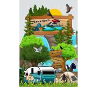 Notizbuch Wohnmobil Reisetagebuch für Wohnwagen Camper Fahrzeuge mit Vorzelt - Dachzelt Van Zelt Campingplatz Logbuch Geschenkidee Camping Tagebuch ... Sightseeing Fernreise Touristik 02BW03