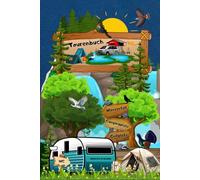 Notizbuch Wohnmobil Reisetagebuch für Wohnwagen Camper Fahrzeuge mit Vorzelt - Dachzelt Van Zelt Campingplatz Logbuch Geschenkidee Camping Tagebuch ... Sightseeing Fernreise Touristik 02BW02