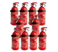 notlok Safety Work 10X Extincteur ABC 1KG | Extincteurs Incendie à Poudre pour Voiture, Maison, Bateau, Camping Car, Auto, Cheminée, Moto | Groupe de Feu A B C | Garantie de 3 Ans | Facile à Installe