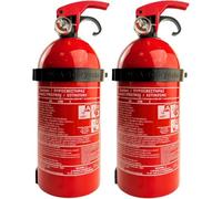 notlok Safety Work 2X Extincteur Poudre ABC 1kg + E < 1000 V, Support Mural