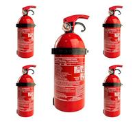 notlok Safety Work - 5X Extincteur ABC 1KG | Extincteurs Incendie à Poudre pour Voiture, Maison, Bateau, Camping Car, Auto, Cheminée, Moto | Groupe de Feu A B C | Garantie de 3 Ans | Facile à Installe
