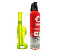 notlok Safety Work - Extincteur 750ml pour incendies électriques sans fluor + support mural | Spray extincteur doux pour la peau pour batteries au lithium et batteries de voiture | Extincteur à mousse