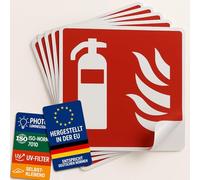 notlok Safety Work - Panneau Extincteur [20 x 20 cm] | Panneau PVC Photoluminescent auto-adhésif | DIN ISO 7010 | Extincteur CO2, Extincteurs Incendie, ABC