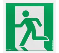 notlok Safety Work - Panneau Sortie de Secours photoluminescent [ 15 x 15 cm ] | Bloc secours PVC + ruban adhésif | Issue d’Urgence | Panneaux de Sécurité | DIN EN ISO7010, DIN67510