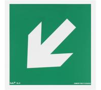 notlok Safety Work - Panneau Sortie de Secours photoluminescent [15x15 cm] | Bloc secours en PVC avec ruban adhésif | Issue d’Urgence | Panneaux de Sécurité conformes DIN EN ISO 7010 & DIN 67510